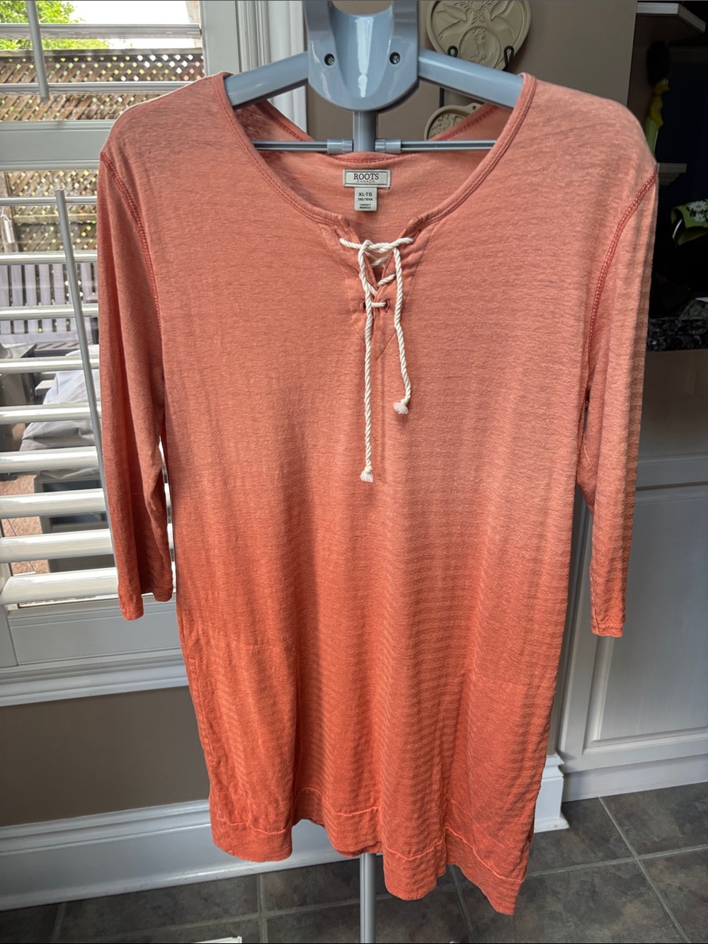 Roots Coral Lace-Up Lightweight Top